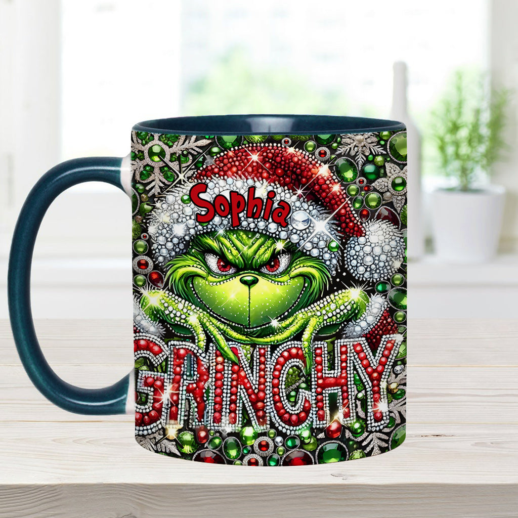 Personalized Grinch Accent Mug with Custom Name for Christmas Accent Mug GradoCreations