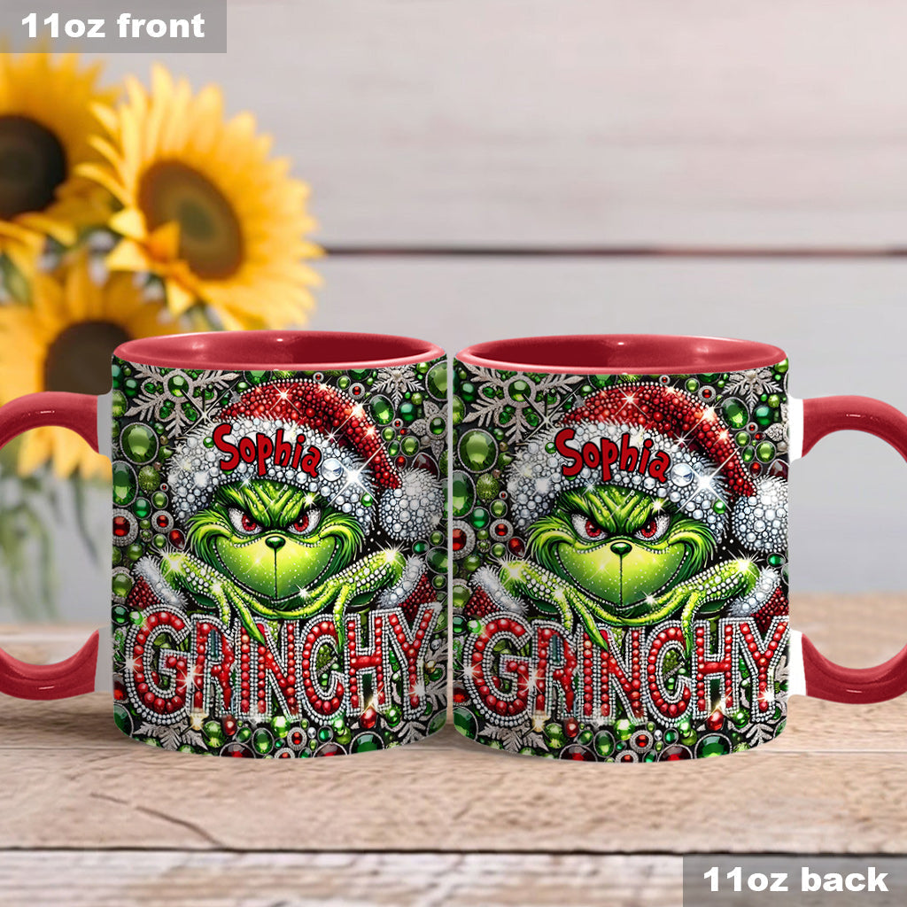 Personalized Grinch Accent Mug with Custom Name for Christmas Accent Mug GradoCreations