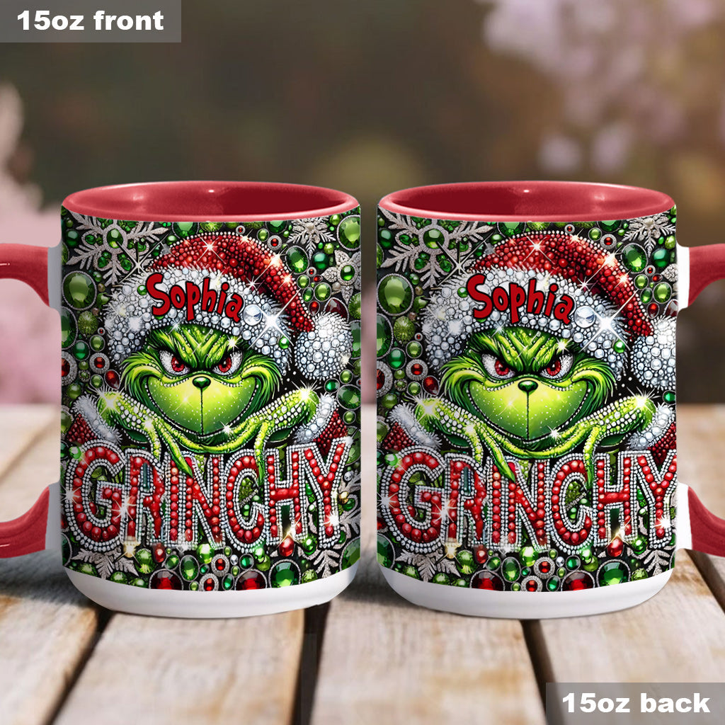 Personalized Grinch Accent Mug with Custom Name for Christmas Accent Mug GradoCreations
