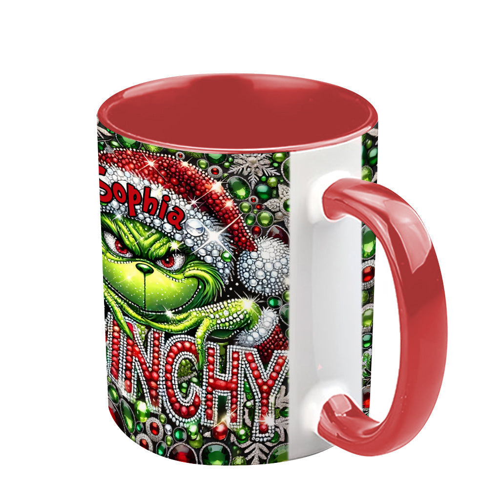 Personalized Grinch Accent Mug with Custom Name for Christmas Accent Mug GradoCreations