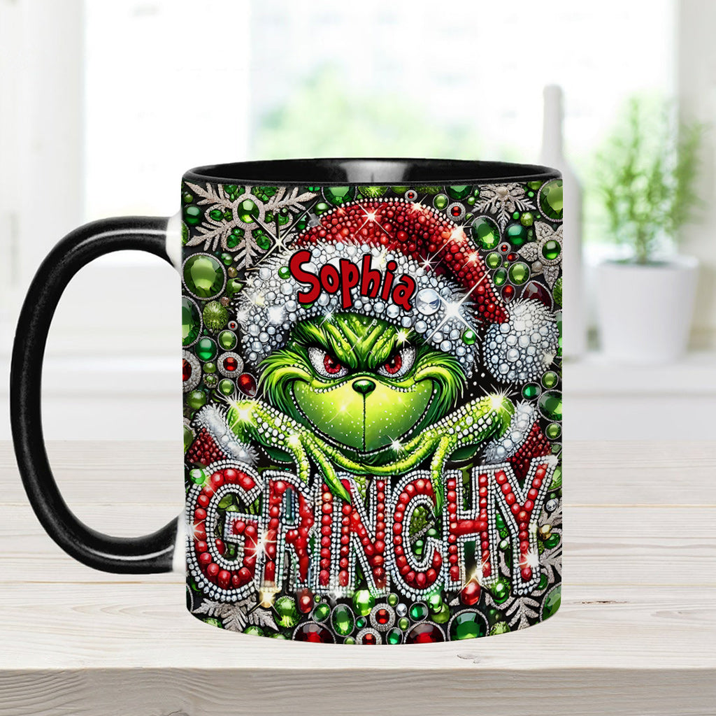 Personalized Grinch Accent Mug with Custom Name for Christmas Accent Mug GradoCreations