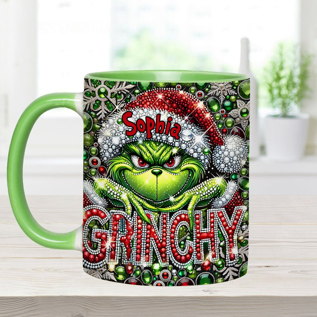 Personalized Grinch Accent Mug with Custom Name for Christmas Accent Mug GradoCreations