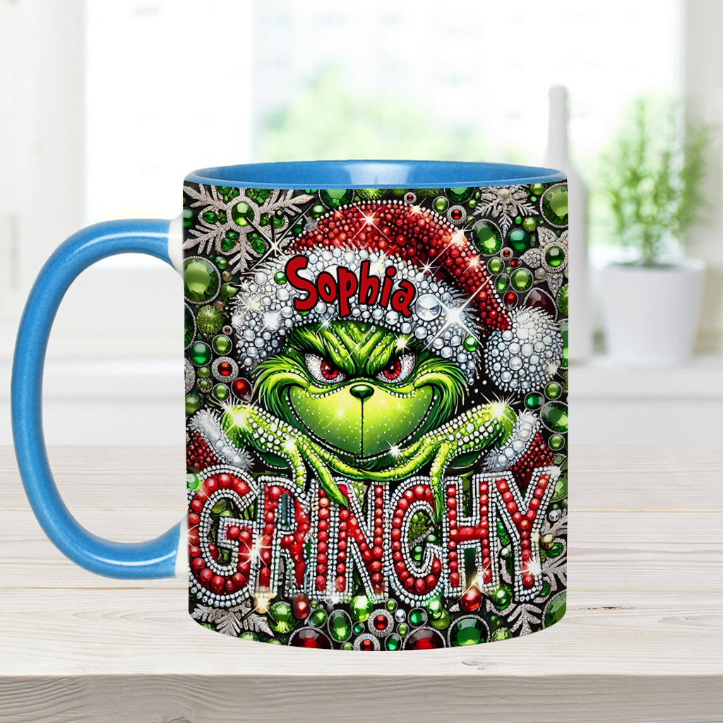 Personalized Grinch Accent Mug with Custom Name for Christmas Accent Mug GradoCreations