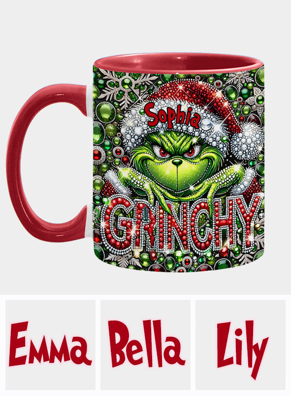 Personalized Grinch Accent Mug with Custom Name for Christmas Accent Mug GradoCreations