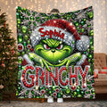 Personalized Grinch Christmas Blanket Custom Name Gift Blanket GradoCreations