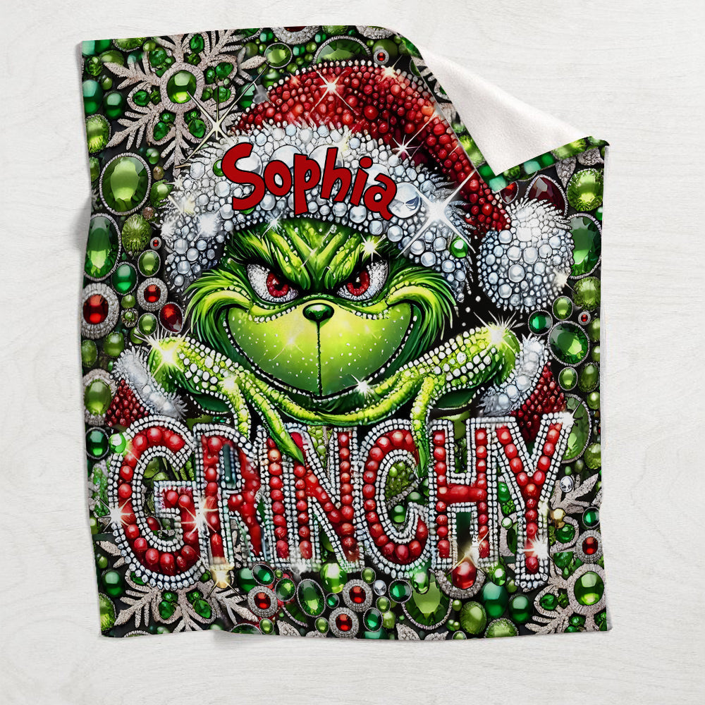 Personalized Grinch Christmas Blanket Custom Name Gift Blanket GradoCreations