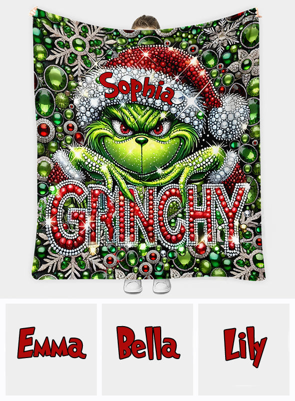 Personalized Grinch Christmas Blanket Custom Name Gift Blanket GradoCreations