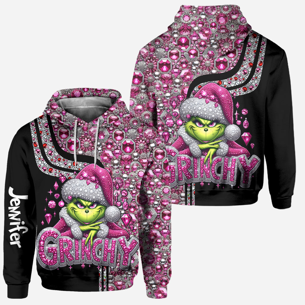 Personalized Grinch Christmas Hoodie & Leggings Gift for Mom Hoodie & Leggings GradoCreations
