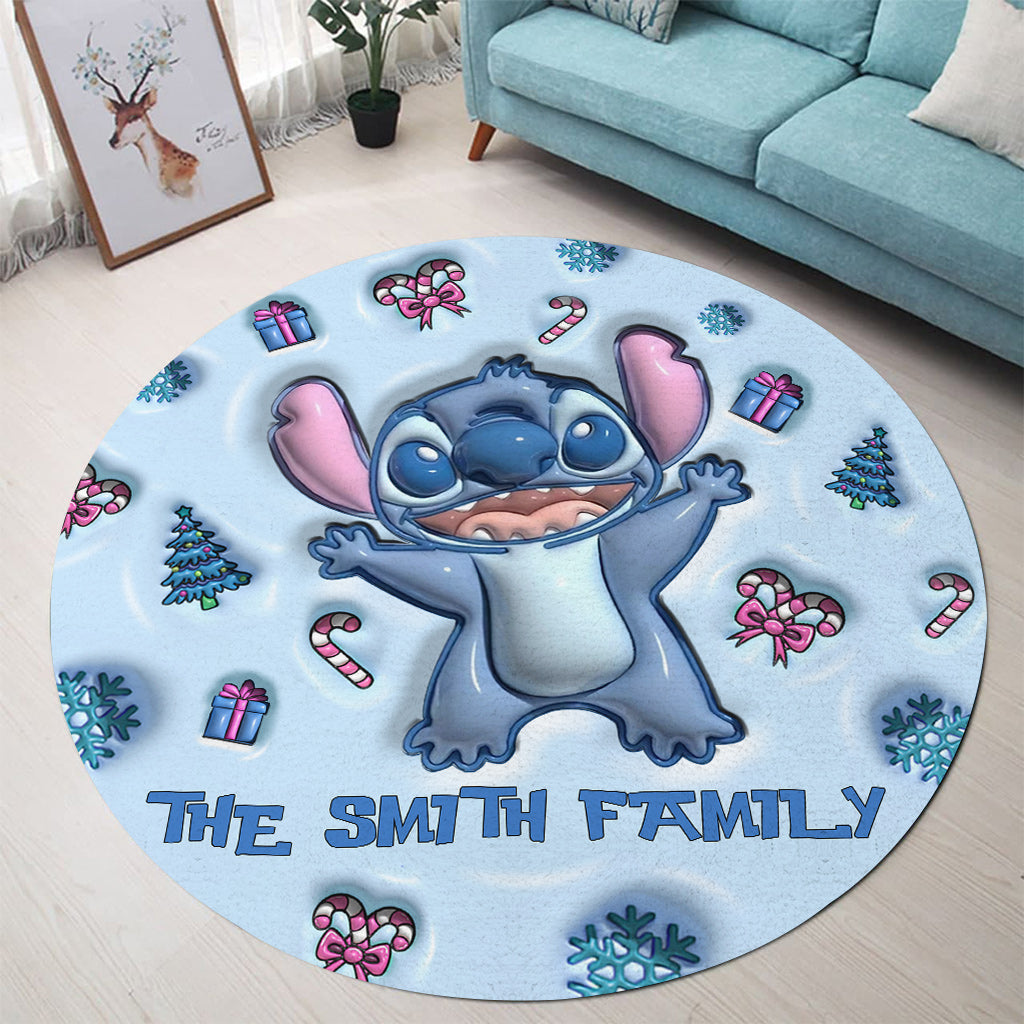 Personalized Round Rug with Cartoon Design for Family Gift Round Rug GradoCreations