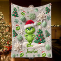 Personalized Grinchmas Blanket Custom Name Holiday Gift Blanket GradoCreations