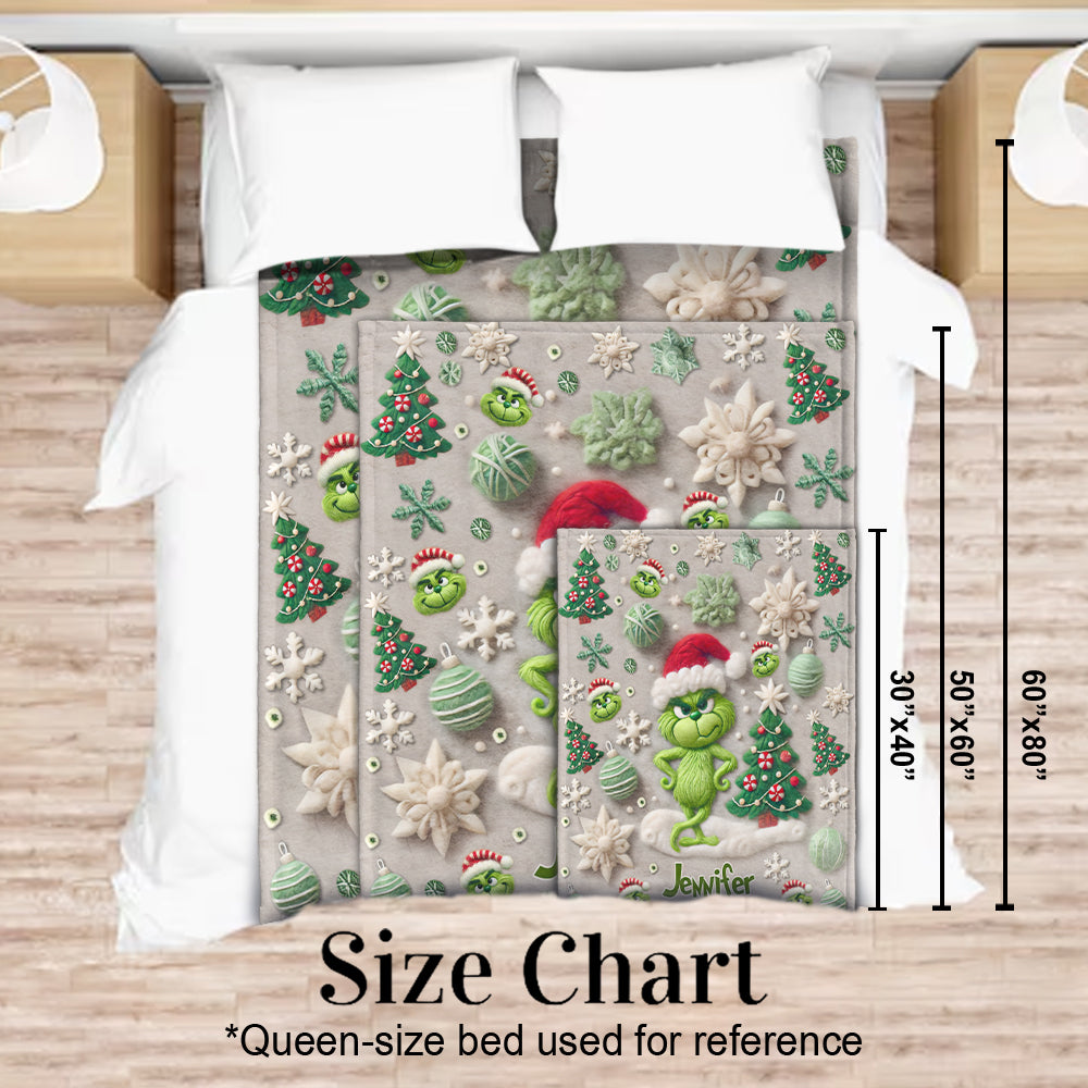 Personalized Grinchmas Blanket Custom Name Holiday Gift Blanket GradoCreations