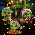 Personalized Grinch Christmas Ornament Custom Name Gift Ornament GradoCreations