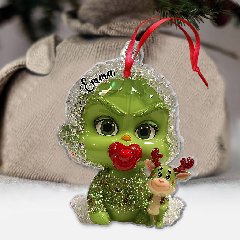 Personalized Grinch Christmas Ornament Custom Name Gift Ornament GradoCreations
