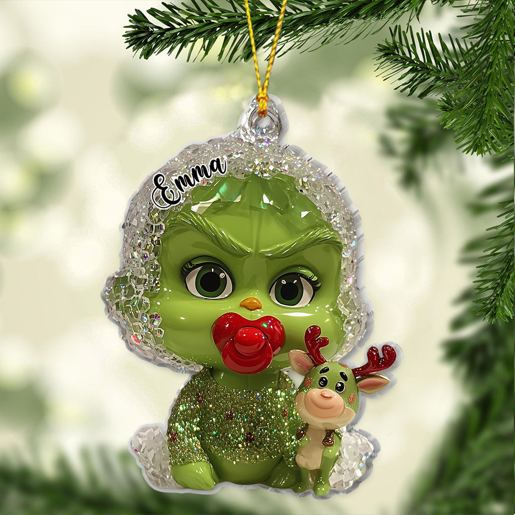 Personalized Grinch Christmas Ornament Custom Name Gift Ornament GradoCreations