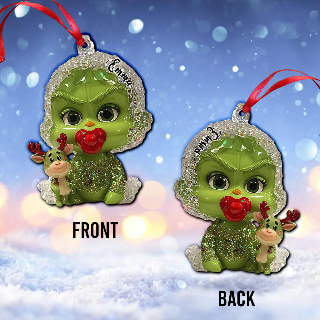 Personalized Grinch Christmas Ornament Custom Name Gift Ornament GradoCreations