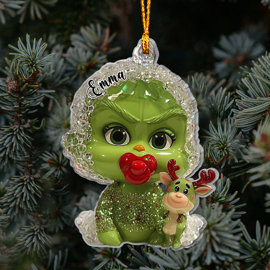 Personalized Grinch Christmas Ornament Custom Name Gift Ornament GradoCreations