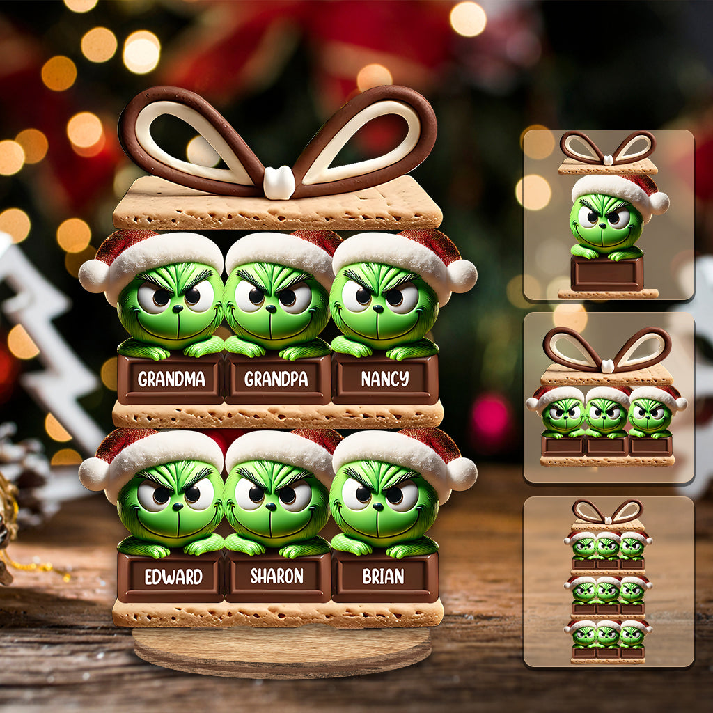 Personalized Grinchmas Freestanding Wood Plaque Gift for Family Freestanding Wood Plaque GradoCreations