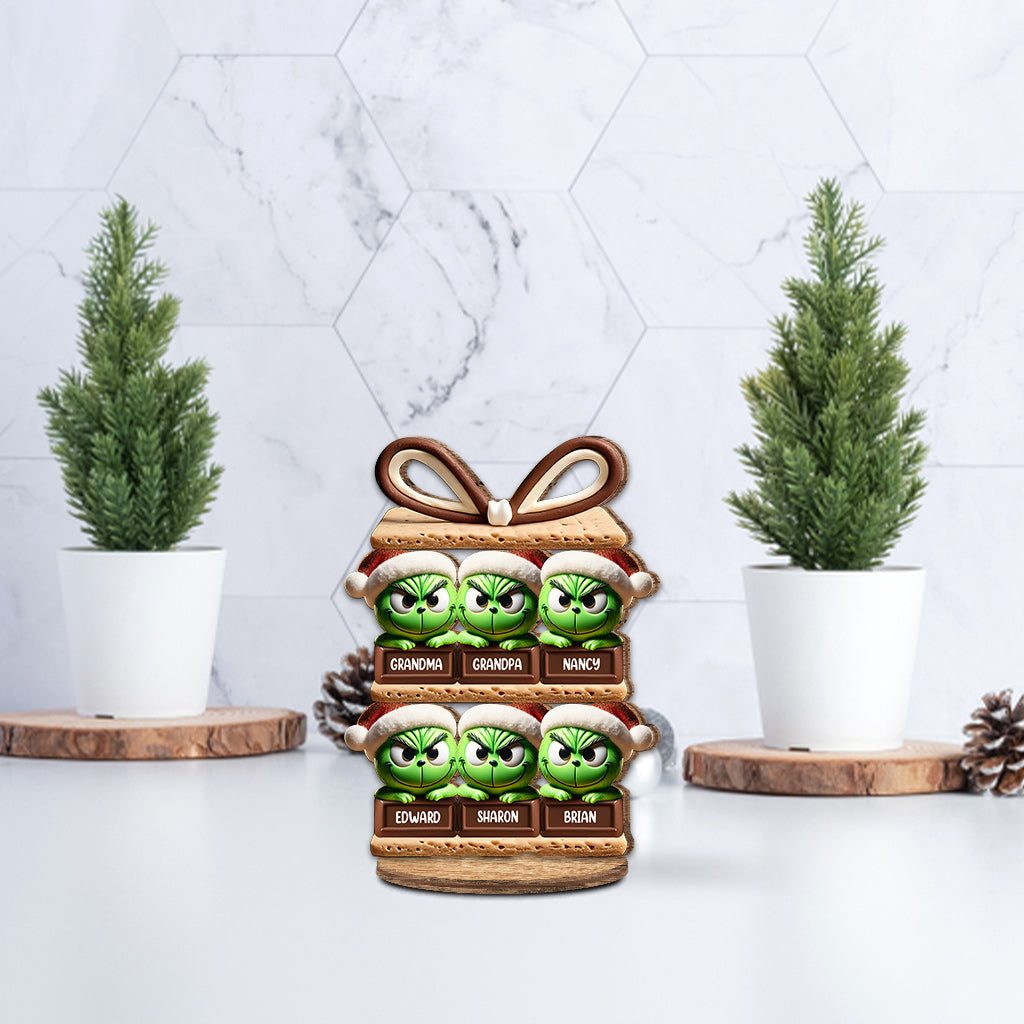 Personalized Grinchmas Freestanding Wood Plaque Gift for Family Freestanding Wood Plaque GradoCreations