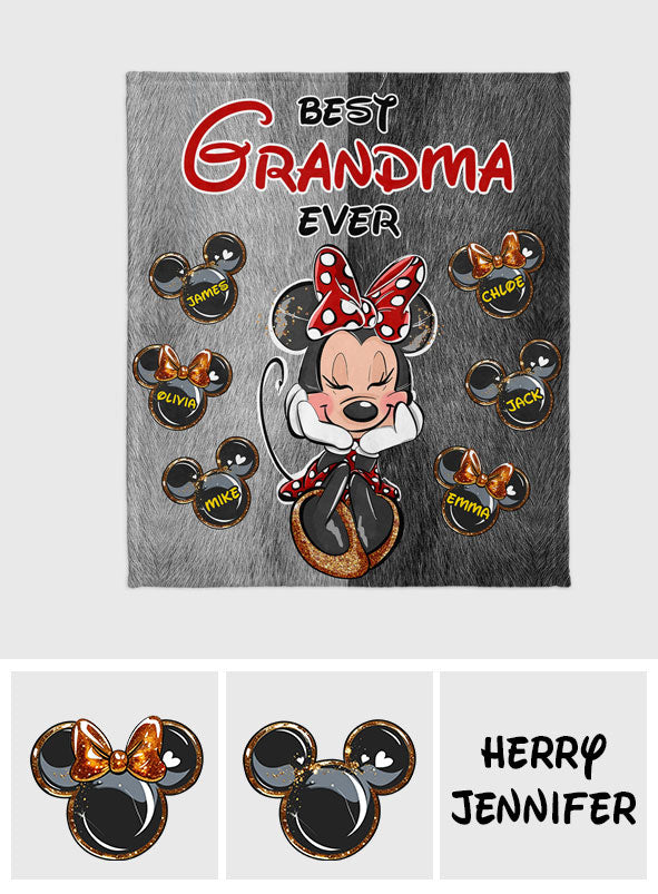 Personalized Minnie Mouse Blanket Best Grandma Ever Gift Blanket GradoCreations