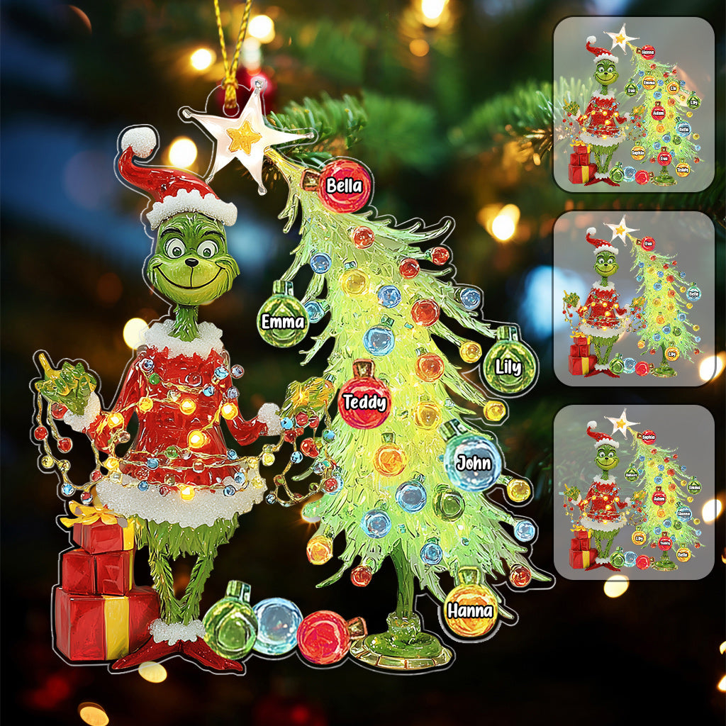 Personalized Grinchmas Ornament Custom Name Gift for Family Ornament GradoCreations