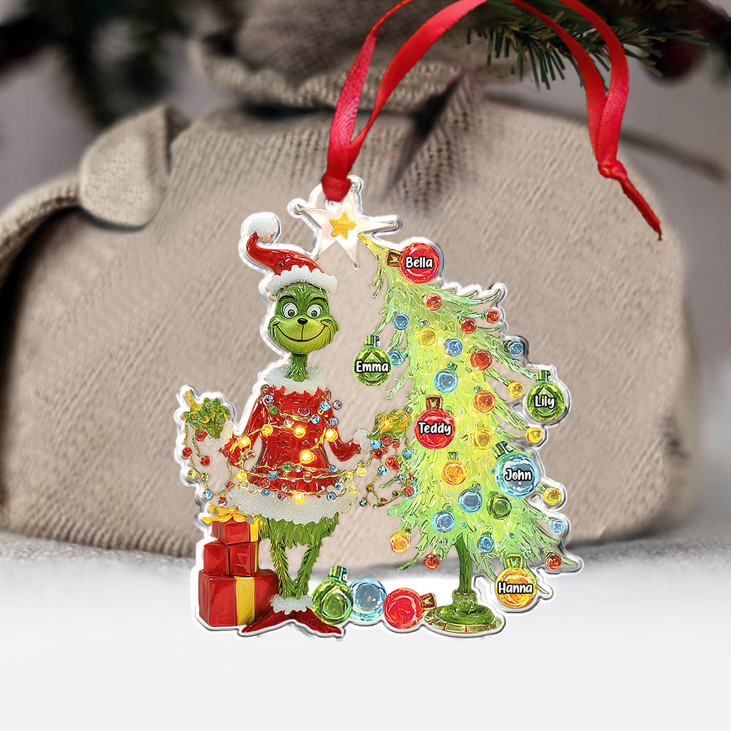 Personalized Grinchmas Ornament Custom Name Gift for Family Ornament GradoCreations