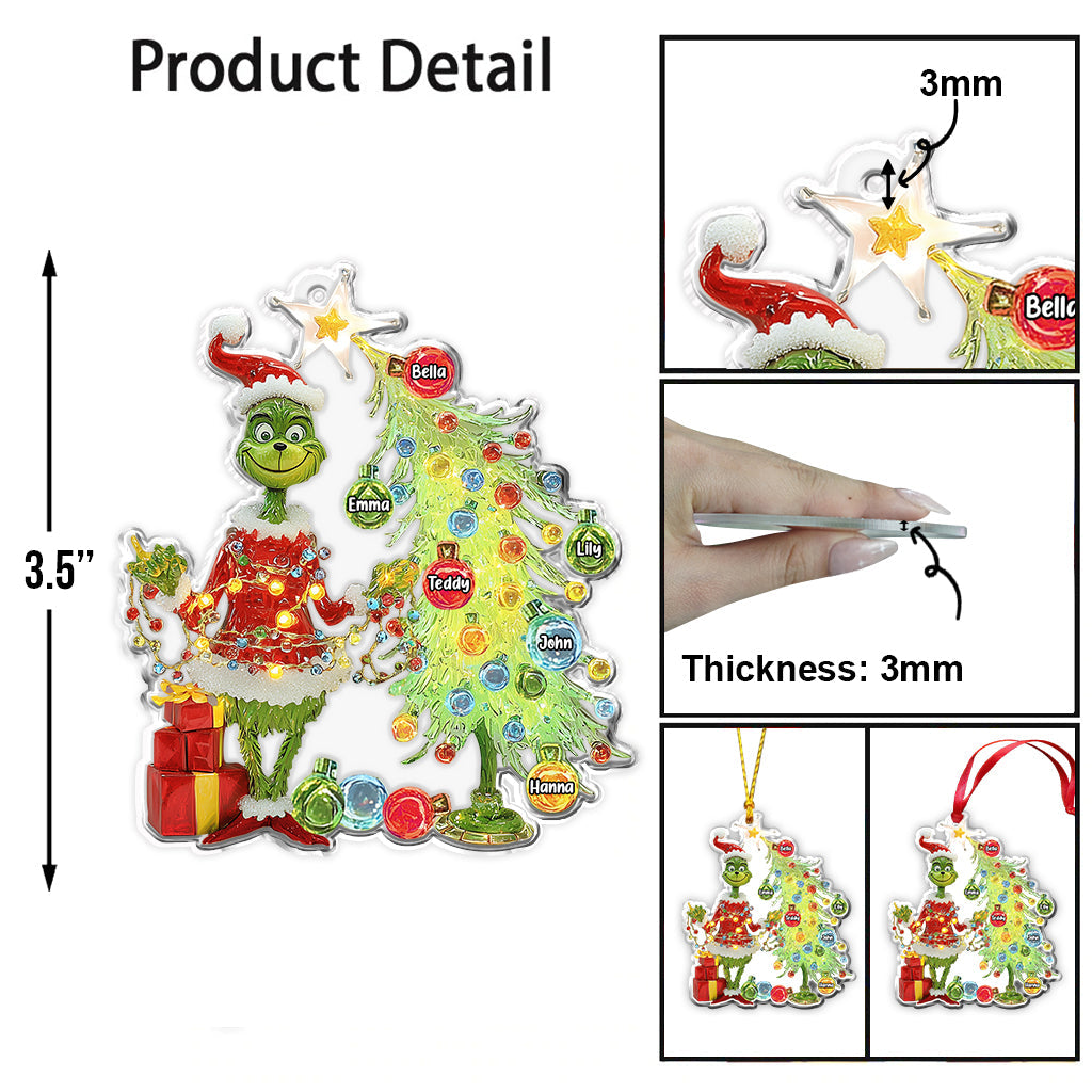 Personalized Grinchmas Ornament Custom Name Gift for Family Ornament GradoCreations
