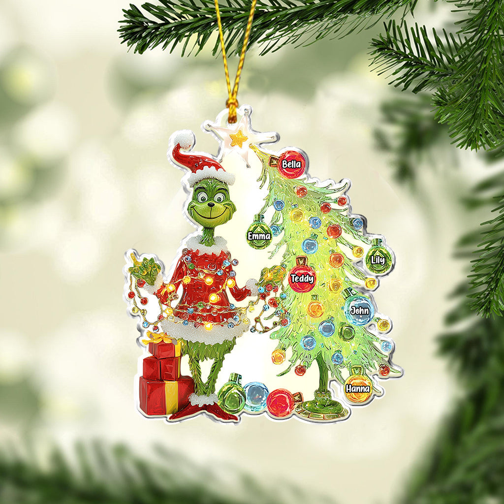 Personalized Grinchmas Ornament Custom Name Gift for Family Ornament GradoCreations