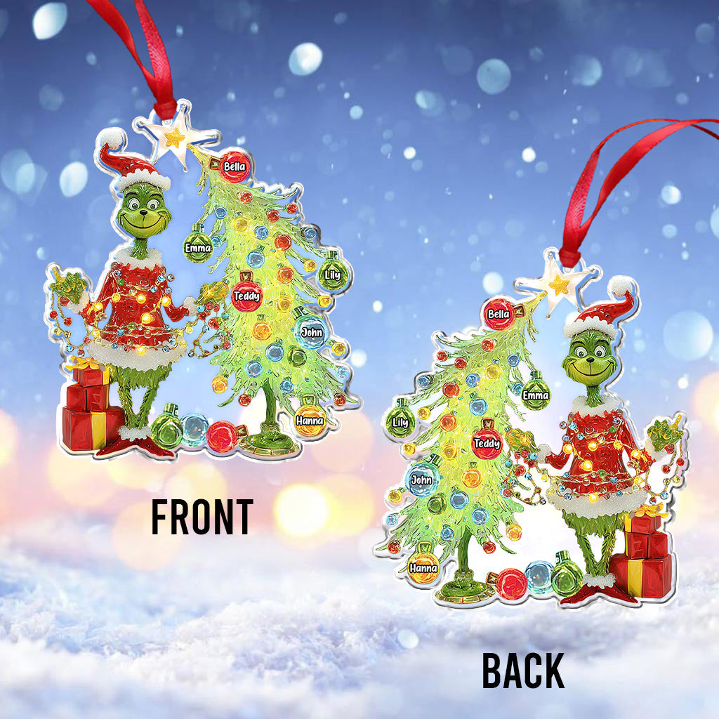 Personalized Grinchmas Ornament Custom Name Gift for Family Ornament GradoCreations