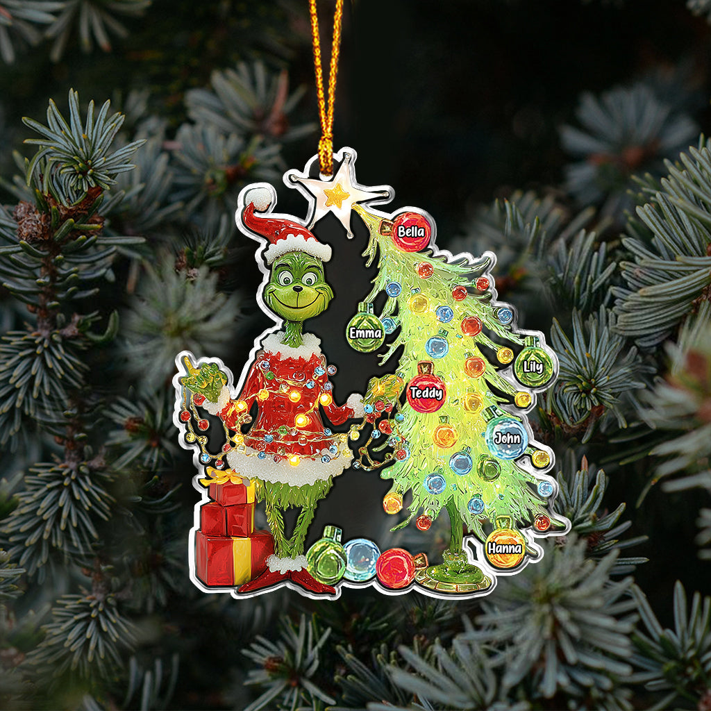 Personalized Grinchmas Ornament Custom Name Gift for Family Ornament GradoCreations