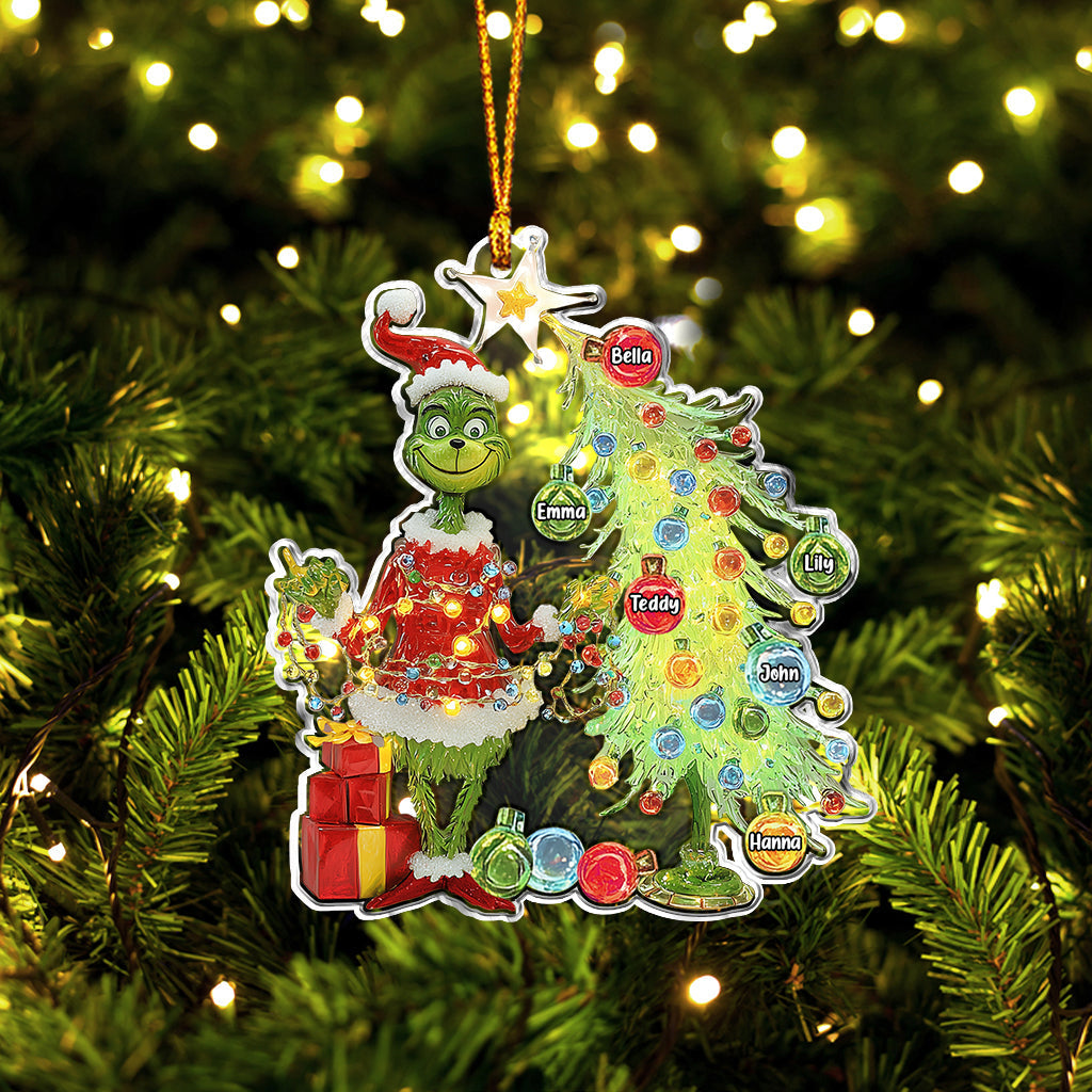Personalized Grinchmas Ornament Custom Name Gift for Family Ornament GradoCreations