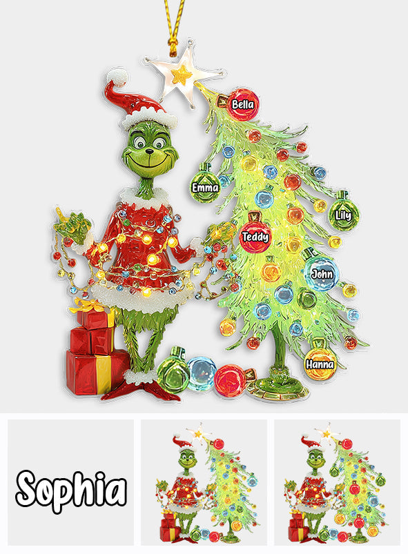 Personalized Grinchmas Ornament Custom Name Gift for Family Ornament GradoCreations