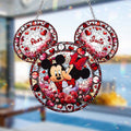 Personalized Mickey Mouse Couple Suncatcher Window Ornament Gift Window Hanging Suncatcher Ornament GradoCreations