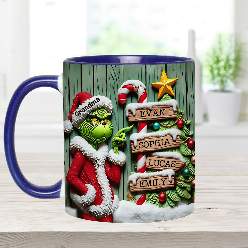 Personalized Christmas Accent Mug Custom Name for Grandma Accent Mug GradoCreations