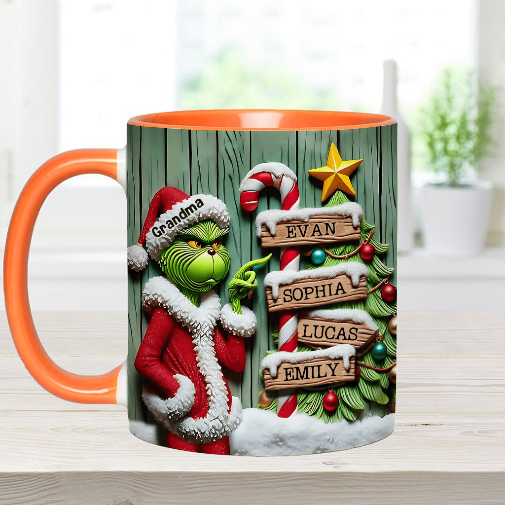 Personalized Christmas Accent Mug Custom Name for Grandma Accent Mug GradoCreations