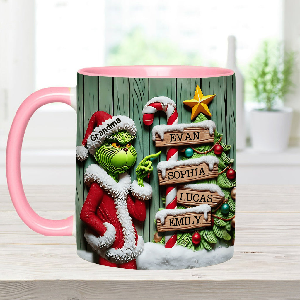 Personalized Christmas Accent Mug Custom Name for Grandma Accent Mug GradoCreations