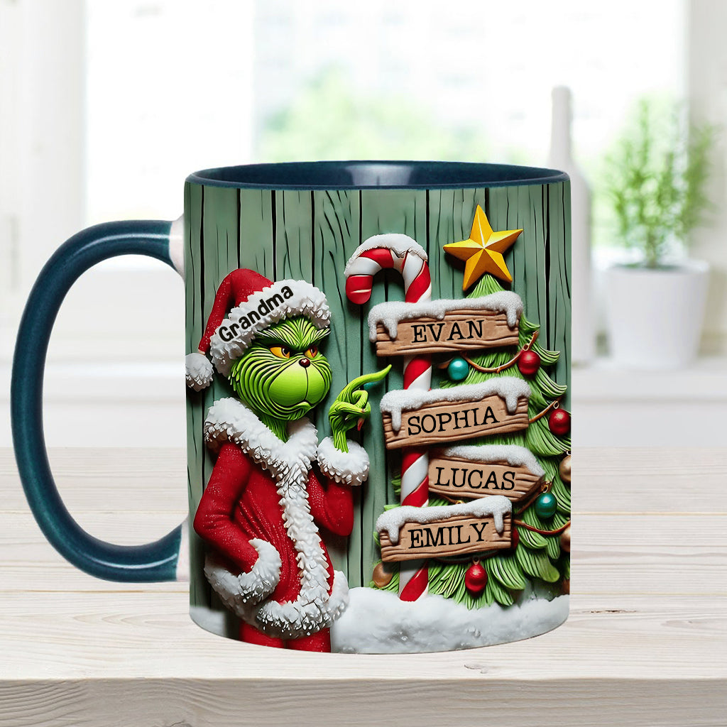 Personalized Christmas Accent Mug Custom Name for Grandma Accent Mug GradoCreations