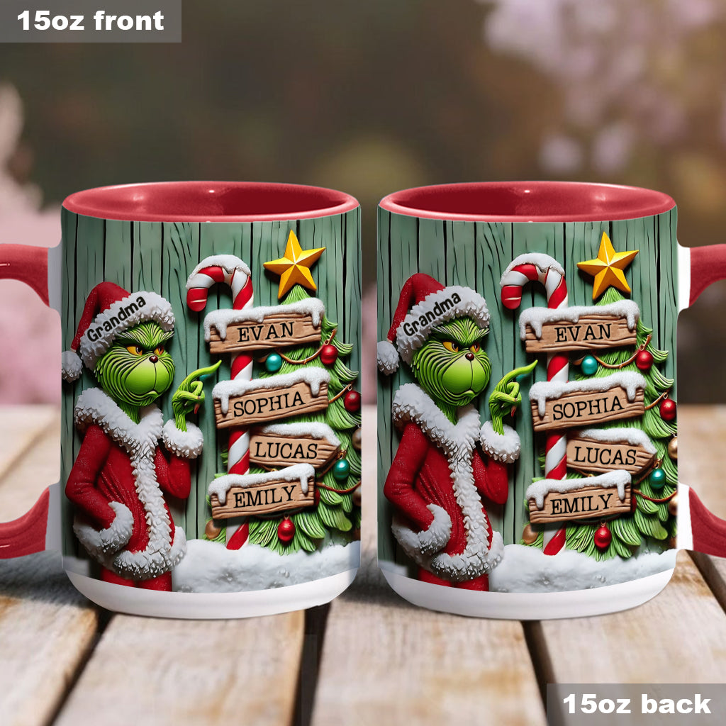 Personalized Christmas Accent Mug Custom Name for Grandma Accent Mug GradoCreations