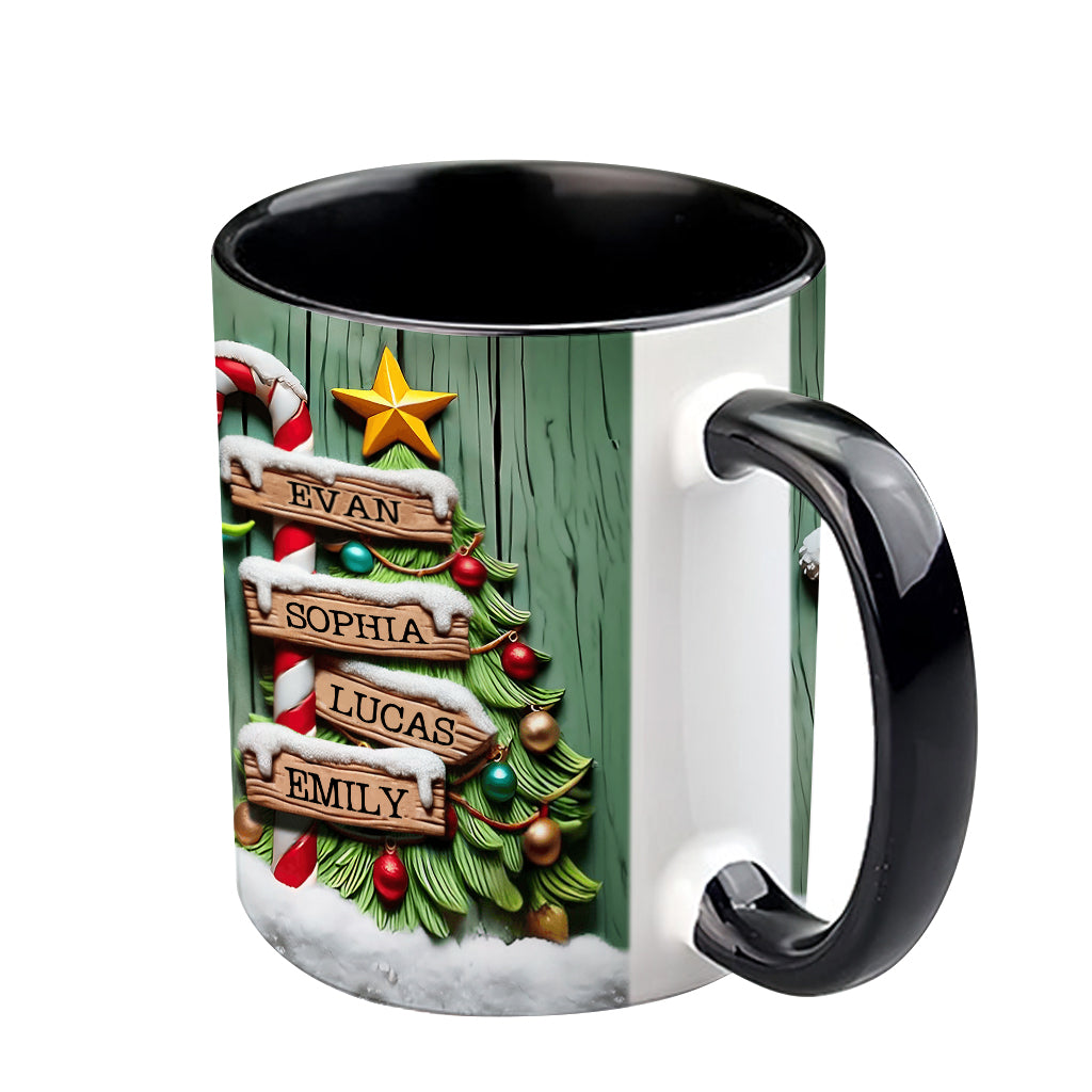 Personalized Christmas Accent Mug Custom Name for Grandma Accent Mug GradoCreations