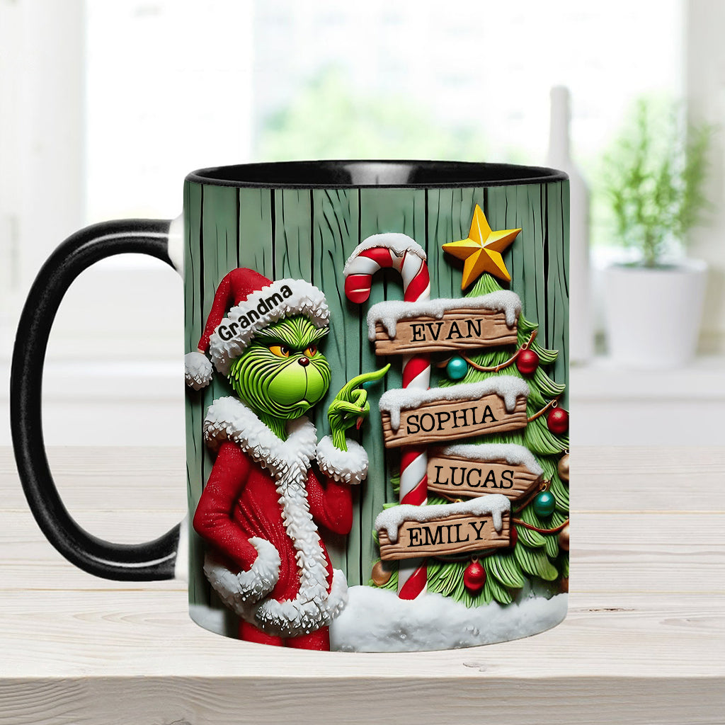 Personalized Christmas Accent Mug Custom Name for Grandma Accent Mug GradoCreations