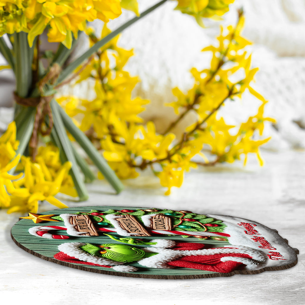 Personalized Grinch Christmas Decoration Big Freestanding Gift for Family 1 Layered Big Freestanding GradoCreations