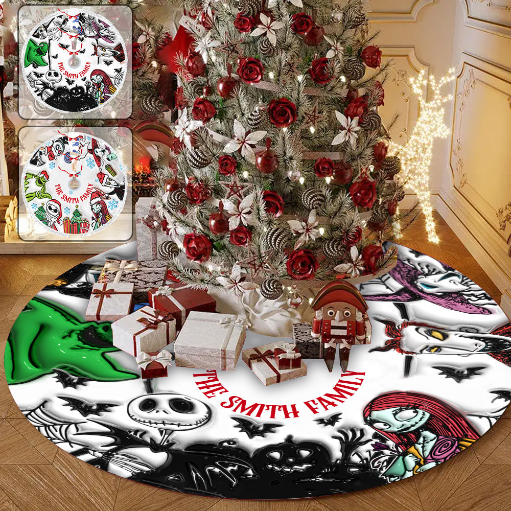 Personalized Nightmare Tree Skirt Custom Name Christmas Gift Tree Skirt GradoCreations