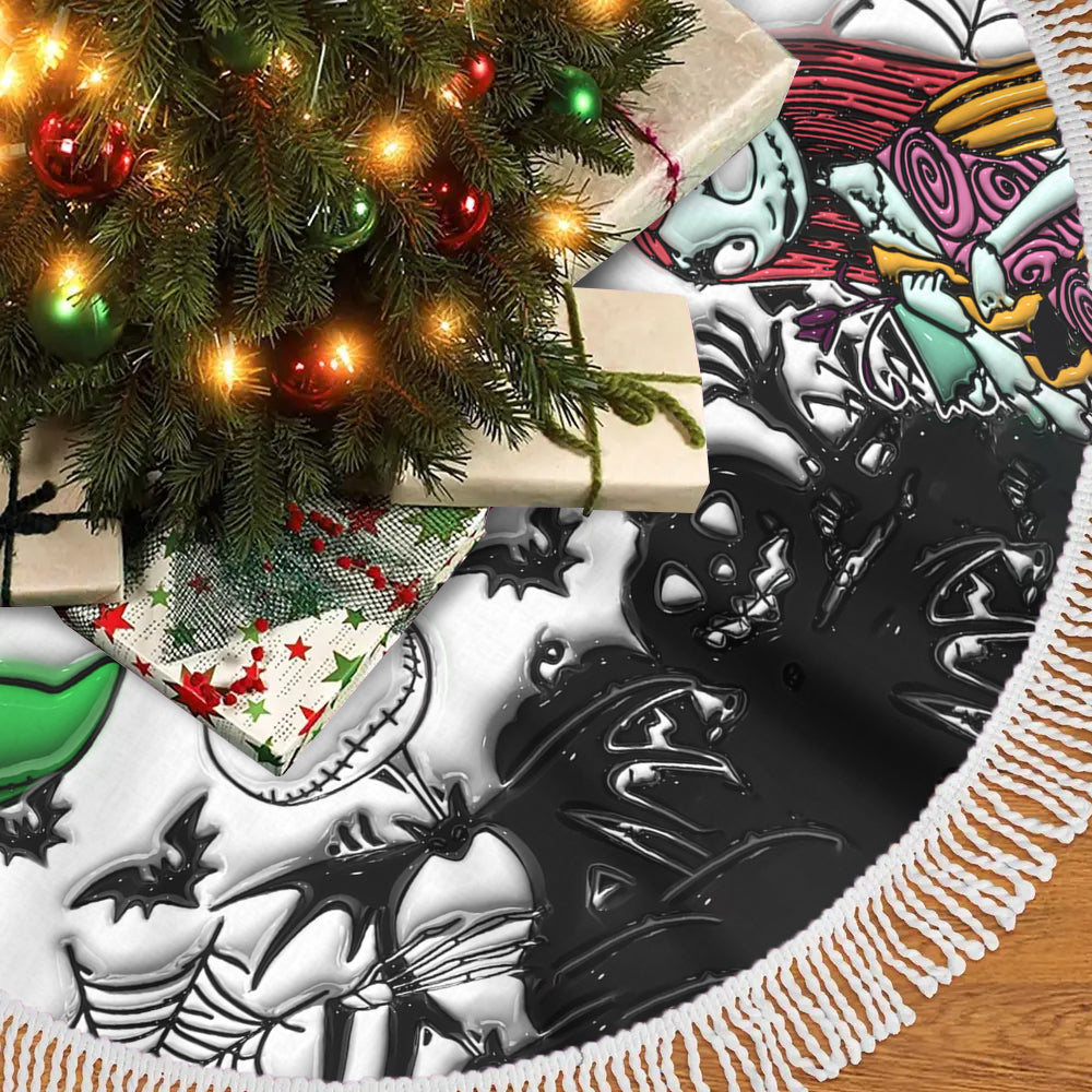 Personalized Nightmare Tree Skirt Custom Name Christmas Gift Tree Skirt GradoCreations