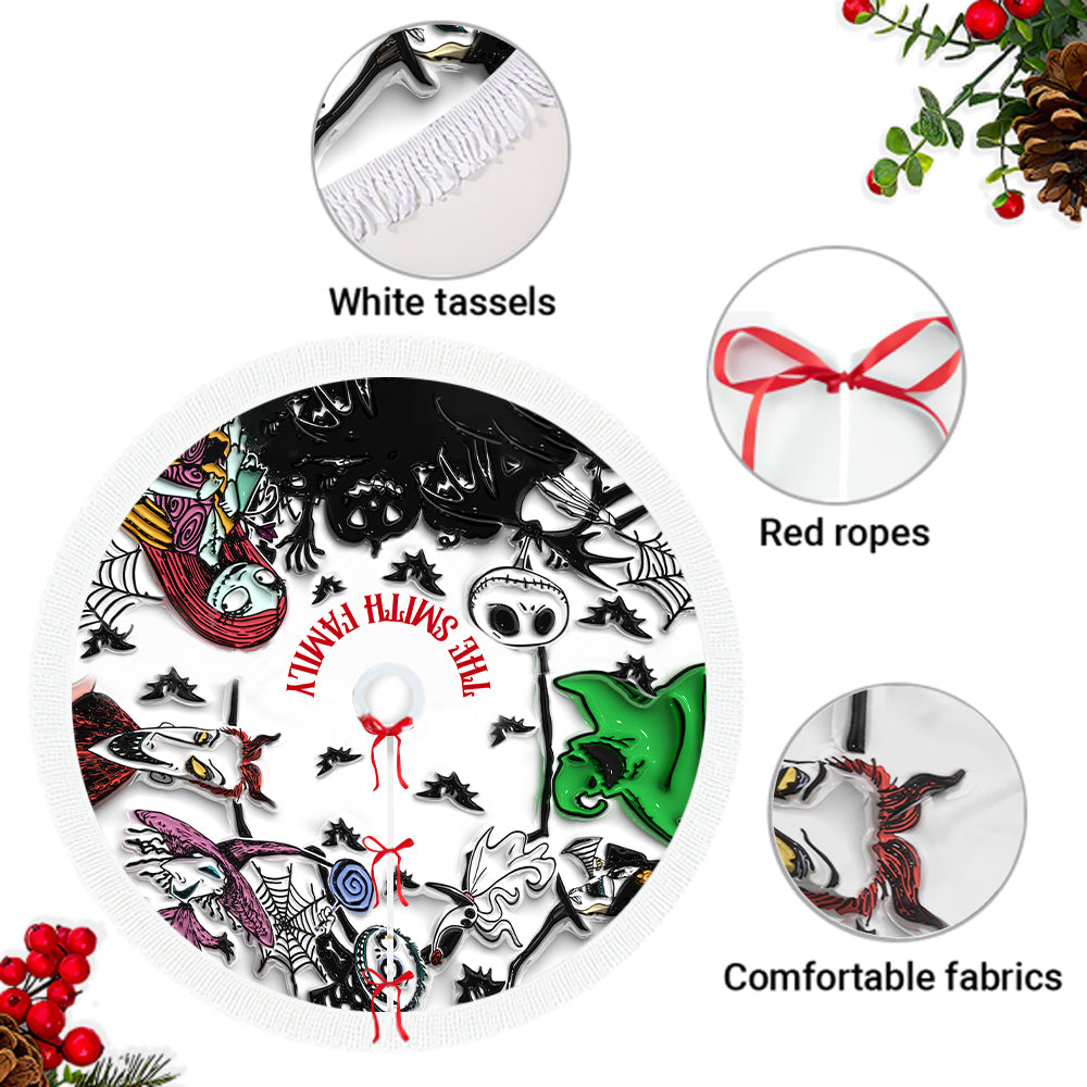 Personalized Nightmare Tree Skirt Custom Name Christmas Gift Tree Skirt GradoCreations
