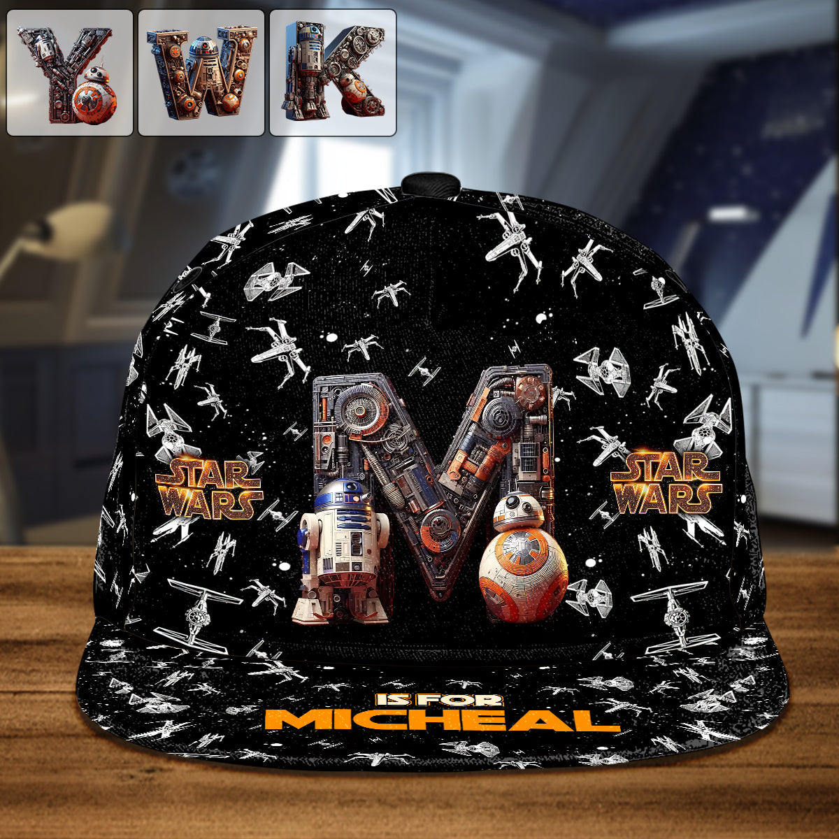 Personalized Star Wars Snapback Hat Custom Name for Kids Snapback GradoCreations