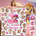 Personalized Kids Blanket Featuring Paw Patrol Theme for Birthdays Blanket GradoCreations