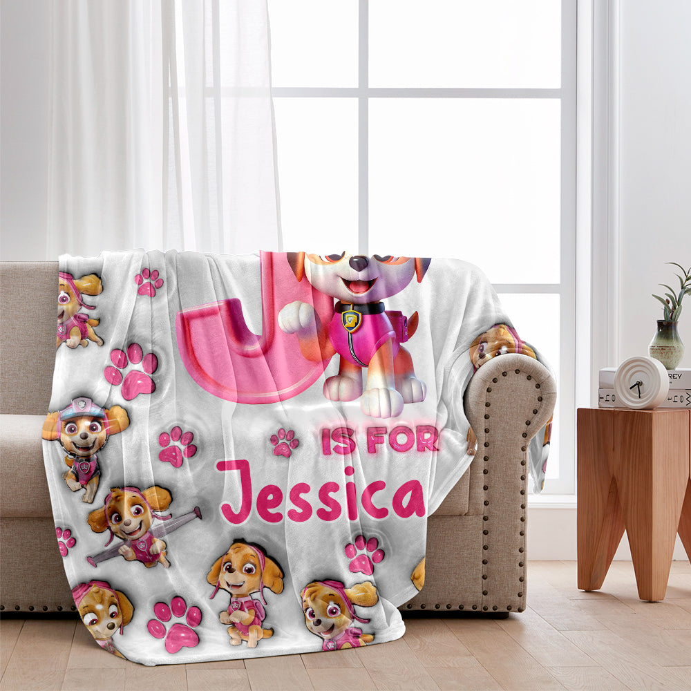 Personalized Kids Blanket Featuring Paw Patrol Theme for Birthdays Blanket GradoCreations