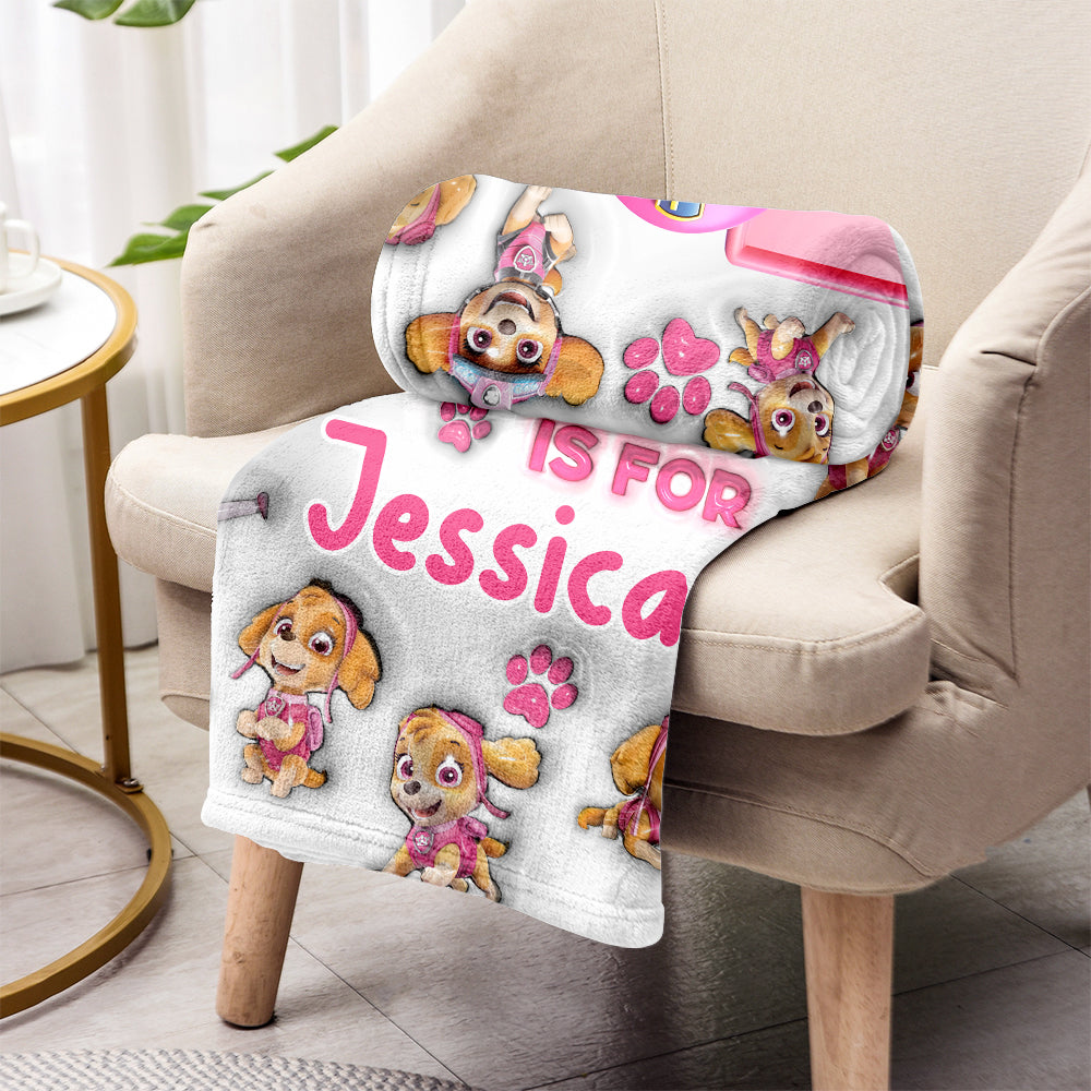 Personalized Kids Blanket Featuring Paw Patrol Theme for Birthdays Blanket GradoCreations