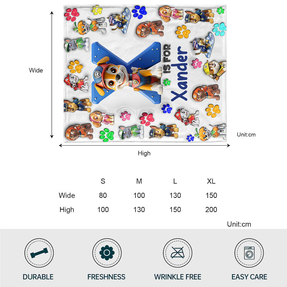 Personalized Kids Blanket Featuring Paw Patrol Theme for Birthdays Blanket GradoCreations