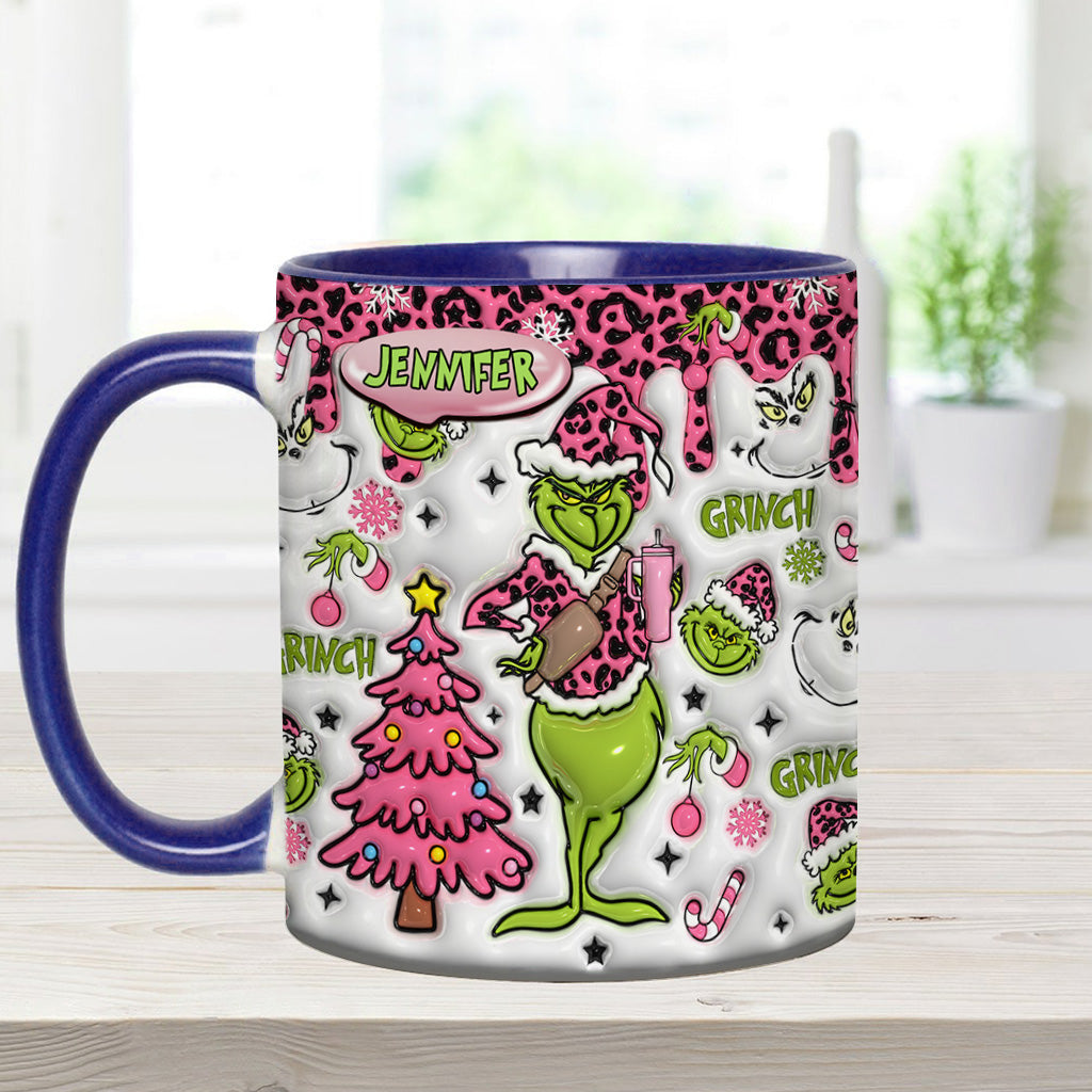 Personalized Grinch Accent Mug Custom Name Holiday Gift Accent Mug GradoCreations