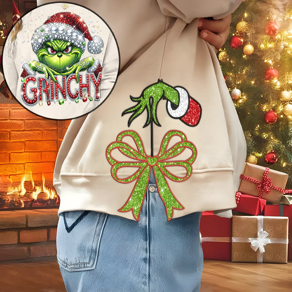 Personalized Grinchmas Split Hem Sweatshirt for Christmas Split Hem Sweatshirt GradoCreations